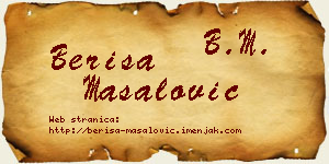 Beriša Masalović vizit kartica